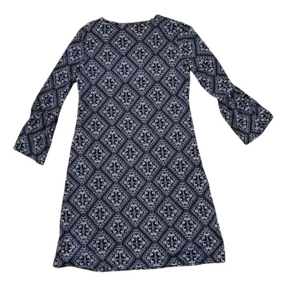 Style & Co Navy Floral Bell Sleeve Boho Dress - SIZE XS - Picture 4 of 7